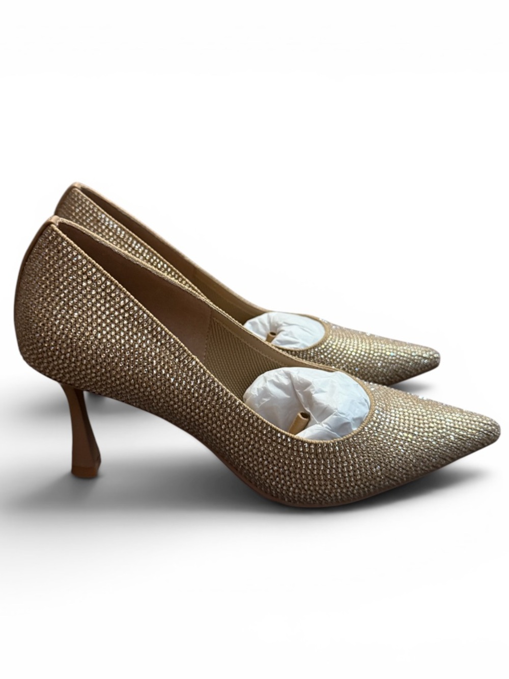 Cozy Island EternalPace Diamond Pointed Toe Heeled Pump Gold 7 NEW no box
